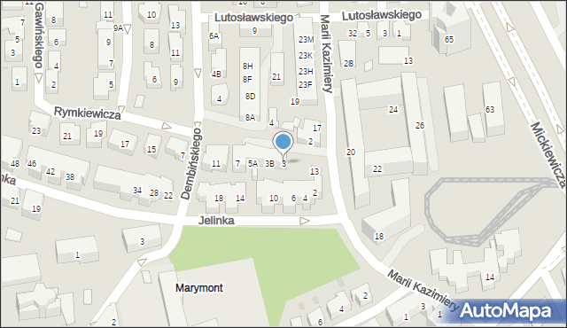 Warszawa, Rymkiewicza Franciszka, 3, mapa Warszawy