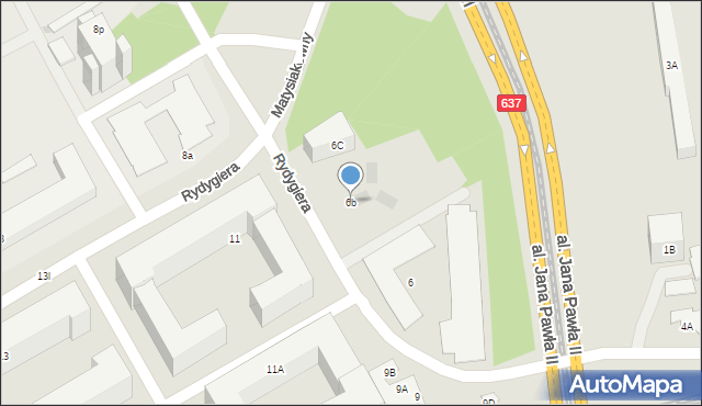 Warszawa, Rydygiera Ludwika, 6b, mapa Warszawy