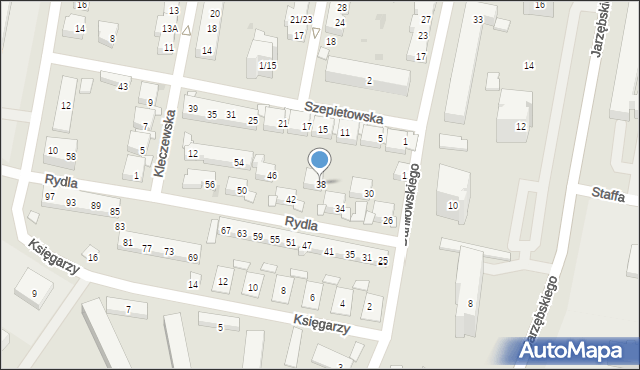 Warszawa, Rydla Lucjana, 38, mapa Warszawy