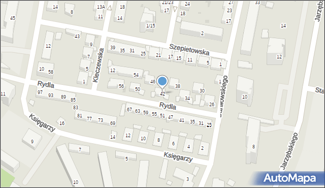 Warszawa, Rydla Lucjana, 42, mapa Warszawy