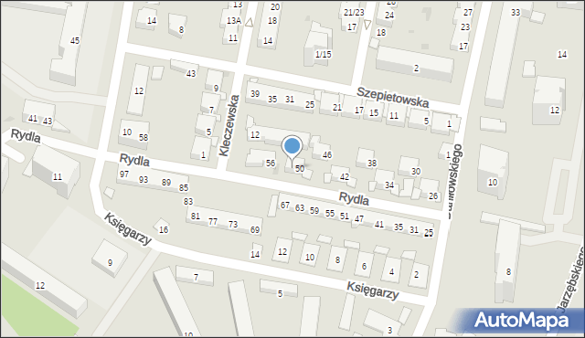 Warszawa, Rydla Lucjana, 52A, mapa Warszawy