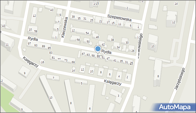 Warszawa, Rydla Lucjana, 55, mapa Warszawy