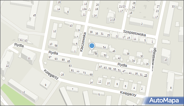 Warszawa, Rydla Lucjana, 56A, mapa Warszawy