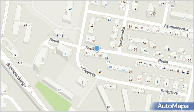 Warszawa, Rydla Lucjana, 91, mapa Warszawy
