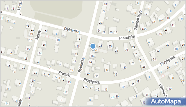 Warszawa, Rybnicka, 16A, mapa Warszawy