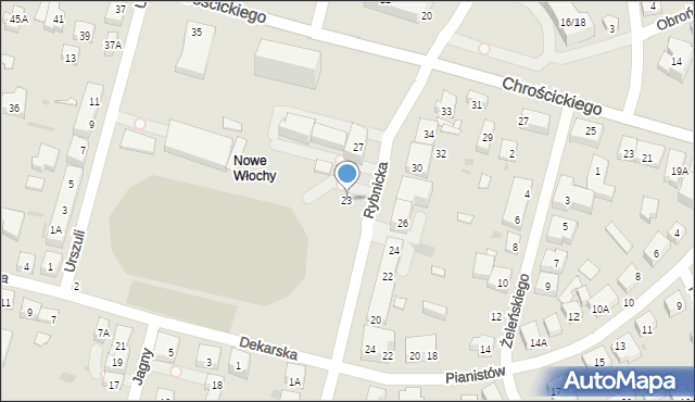 Warszawa, Rybnicka, 23, mapa Warszawy