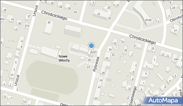 Warszawa, Rybnicka, 27, mapa Warszawy