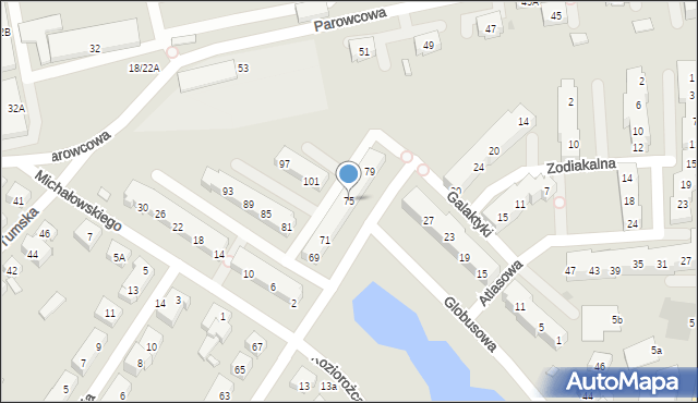 Warszawa, Rybnicka, 75, mapa Warszawy