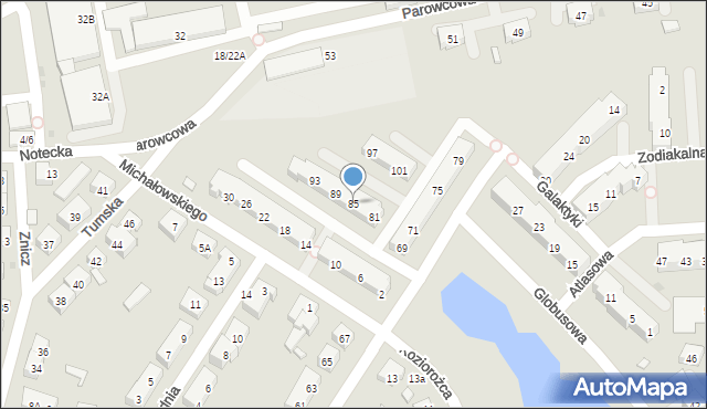 Warszawa, Rybnicka, 85, mapa Warszawy