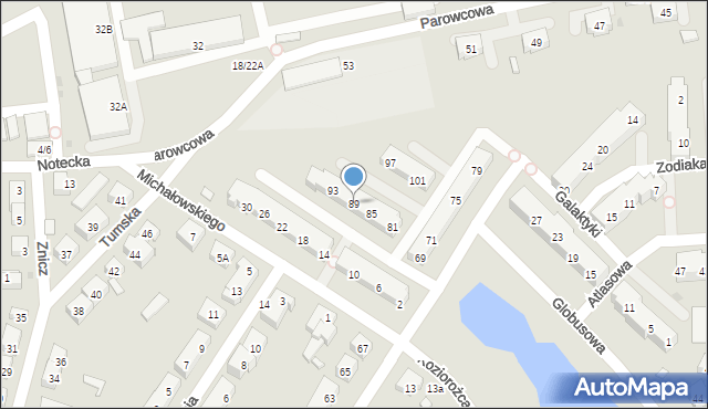 Warszawa, Rybnicka, 89, mapa Warszawy