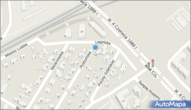 Warszawa, Rydzyńska, 1A, mapa Warszawy