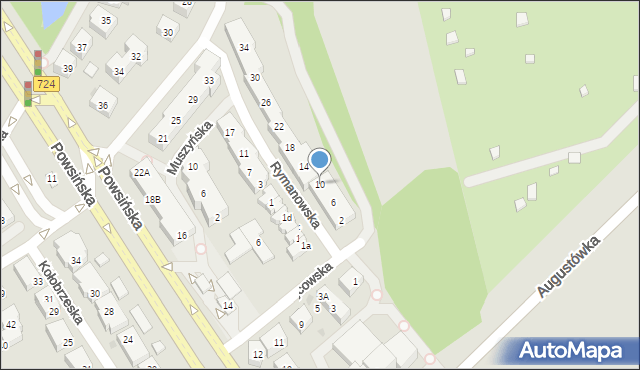 Warszawa, Rymanowska, 10, mapa Warszawy