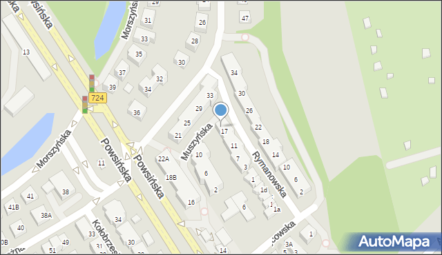 Warszawa, Rymanowska, 19, mapa Warszawy