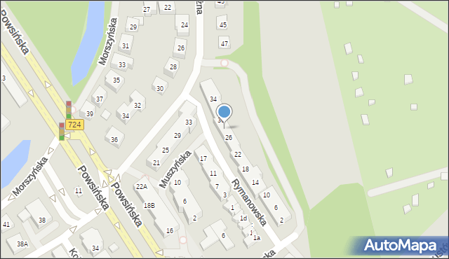 Warszawa, Rymanowska, 28, mapa Warszawy