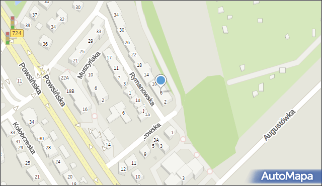 Warszawa, Rymanowska, 6, mapa Warszawy