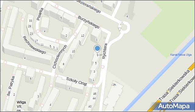 Warszawa, Rychtera Witolda, 7, mapa Warszawy