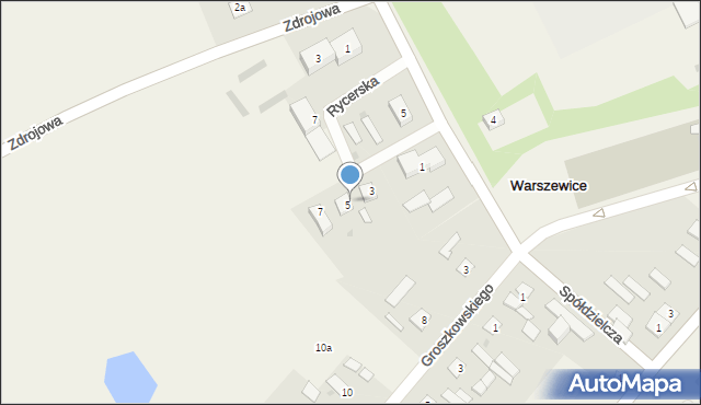 Warszewice, Rycerska, 5/1, mapa Warszewice
