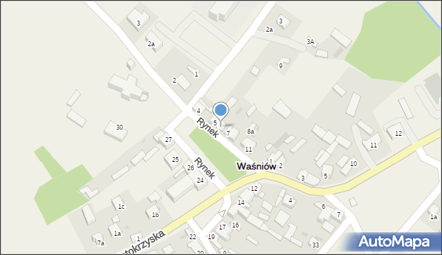 Waśniów, Rynek, 6, mapa Waśniów