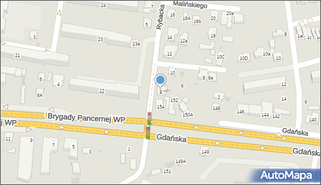 Wejherowo, Rybacka, 4, mapa Wejherowo