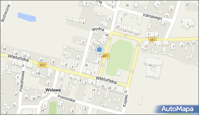 Widawa, Rynek Kościuszki Tadeusza, gen., 4, mapa Widawa
