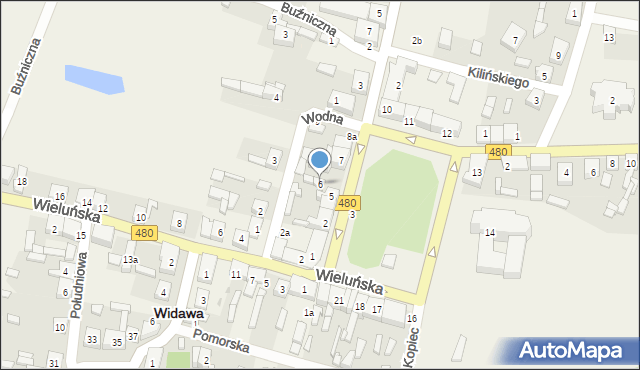 Widawa, Rynek Kościuszki Tadeusza, gen., 6, mapa Widawa