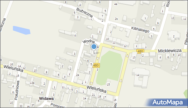 Widawa, Rynek Kościuszki Tadeusza, gen., 7, mapa Widawa