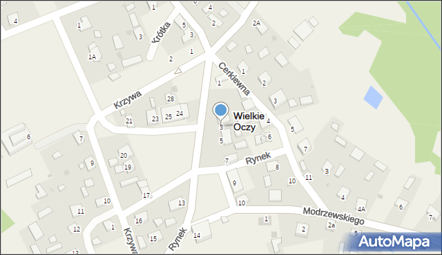 Wielkie Oczy, Rynek, 3, mapa Wielkie Oczy