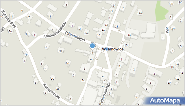 Wilamowice, Rynek, 8, mapa Wilamowice