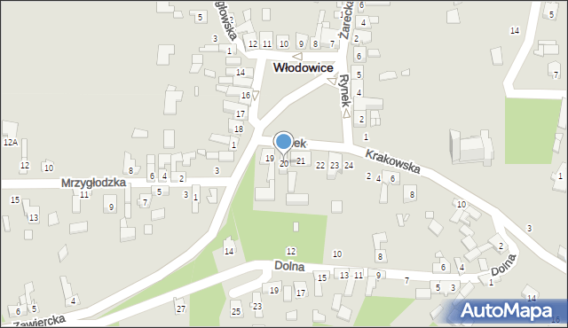 Włodowice, Rynek, 20, mapa Włodowice