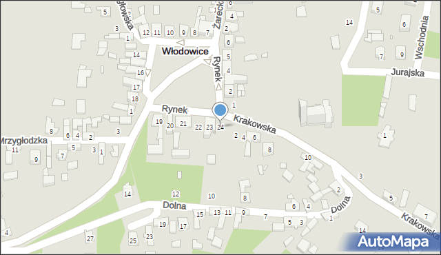 Włodowice, Rynek, 24, mapa Włodowice