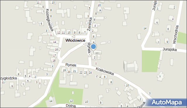 Włodowice, Rynek, 3, mapa Włodowice