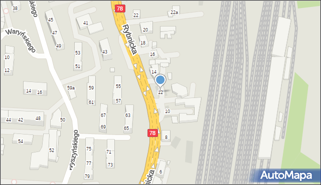 Wodzisław Śląski, Rybnicka, 12, mapa Wodzisławia Śląskiego