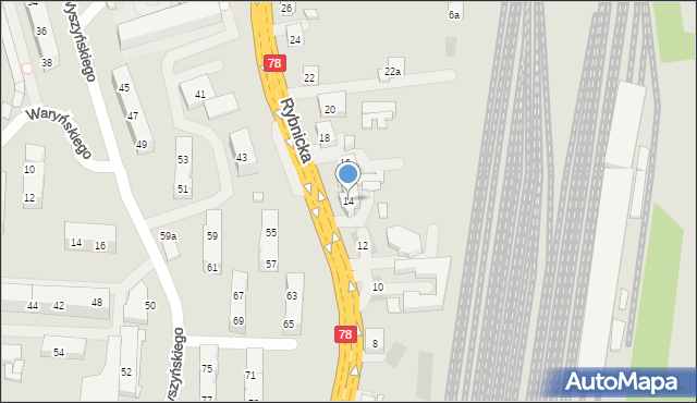 Wodzisław Śląski, Rybnicka, 14, mapa Wodzisławia Śląskiego