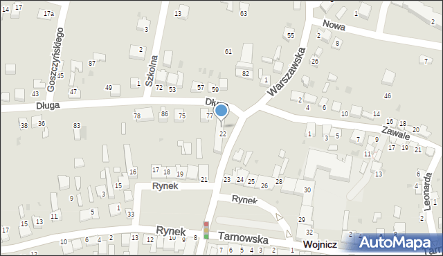 Wojnicz, Rynek, 22b, mapa Wojnicz