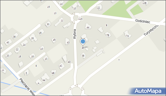 Wola Gołkowska, Rybna, 40, mapa Wola Gołkowska