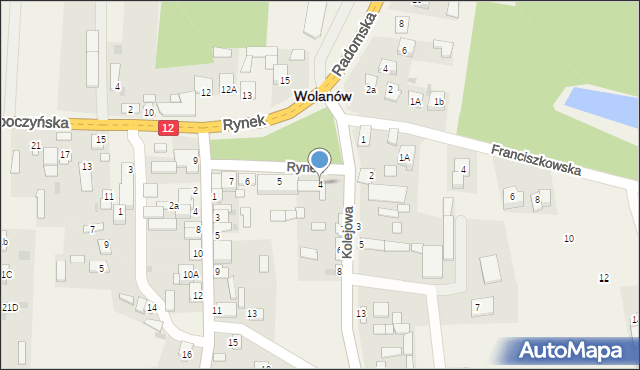 Wolanów, Rynek, 4, mapa Wolanów