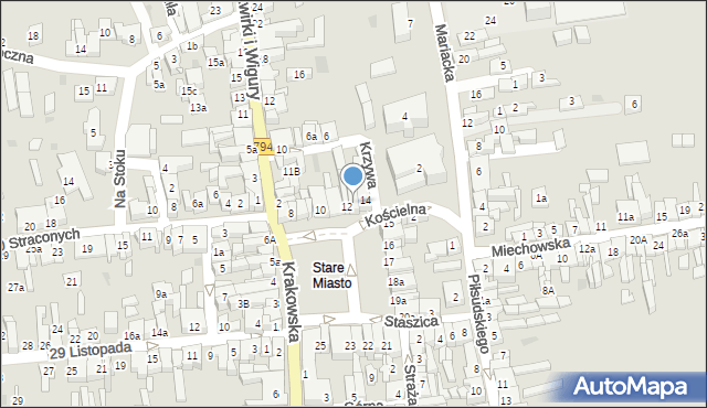 Wolbrom, Rynek, 13, mapa Wolbrom