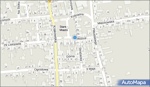 Wolbrom, Rynek, 21, mapa Wolbrom