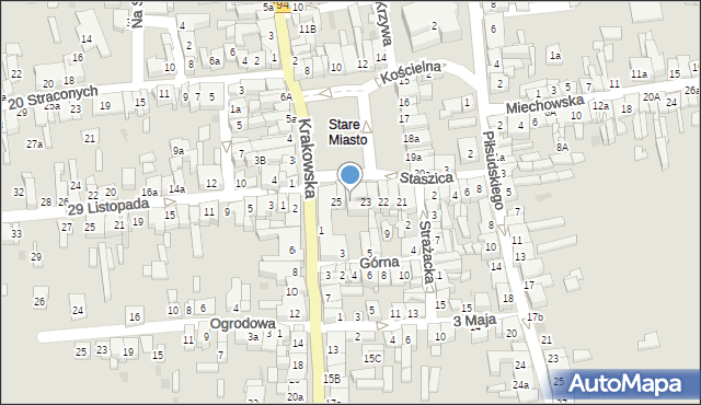 Wolbrom, Rynek, 24, mapa Wolbrom