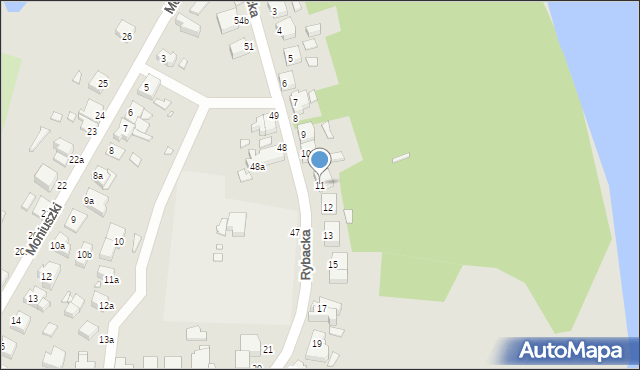 Wolin, Rybacka, 11, mapa Wolin