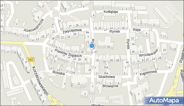 Wołów, Rynek, 1, mapa Wołów
