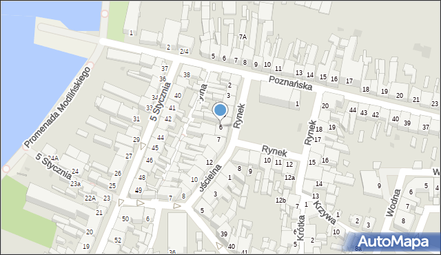 Wolsztyn, Rynek, 6, mapa Wolsztyn