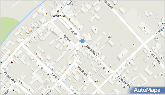 Woźniki, Rynek, 6, mapa Woźniki