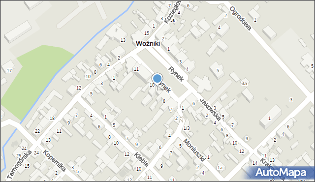 Woźniki, Rynek, 9, mapa Woźniki