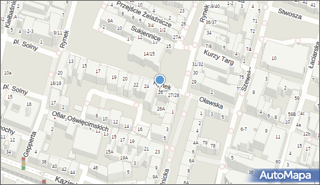 Wrocław, Rynek, 26, mapa Wrocławia