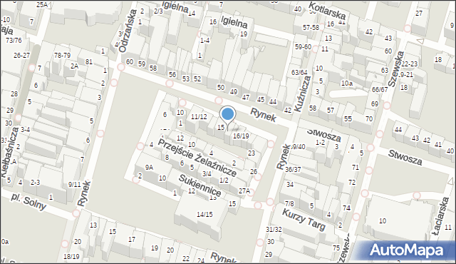 Wrocław, Rynek Ratusz, 17, mapa Wrocławia