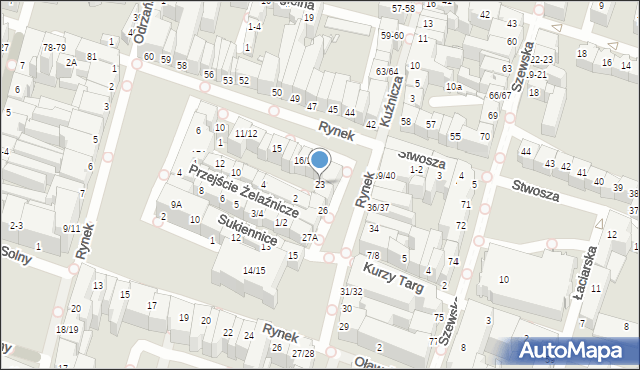 Wrocław, Rynek Ratusz, 23, mapa Wrocławia