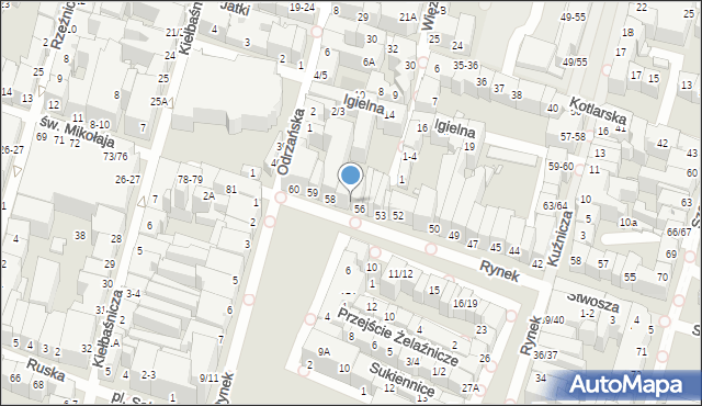 Wrocław, Rynek, 56-57, mapa Wrocławia