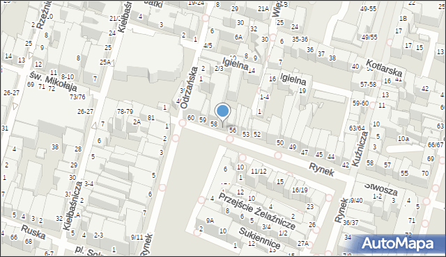 Wrocław, Rynek, 57, mapa Wrocławia