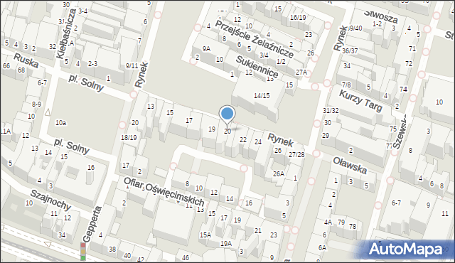 Wrocław, Rynek, 20, mapa Wrocławia